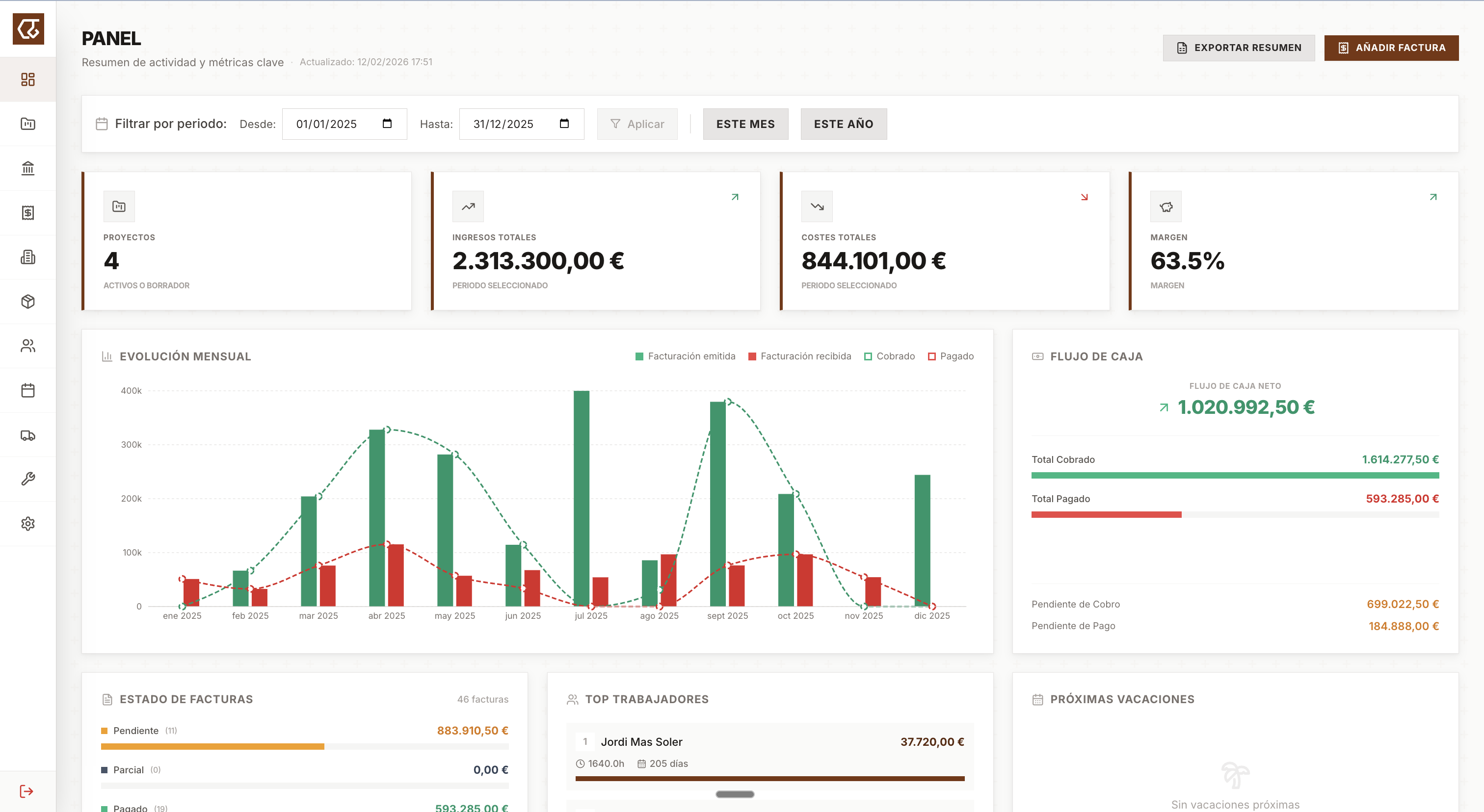 Constrack — Dashboard